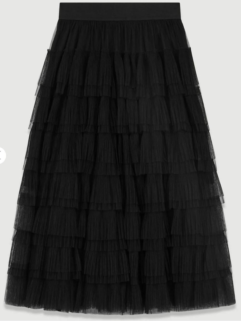 Maje Tulle Black Midi Skirt NWT Size 40 or Size Large Designer Luxury - Picture 5 of 10